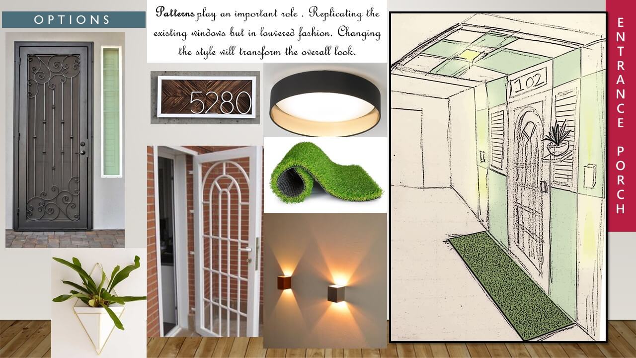  home entrance option, carpet & lights & plants